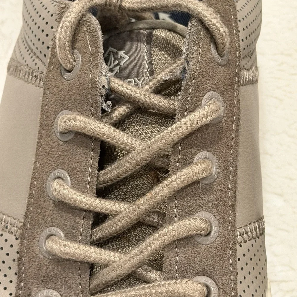 Sperry Seacycled Soletide Men's Size 9.5 Taupe Boat Shoes STS24159 Tan Preppy